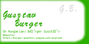 gusztav burger business card